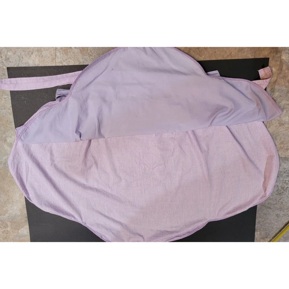 Vintage Purple/violet Solid/checkered 2 layer half apron well loved like grandma